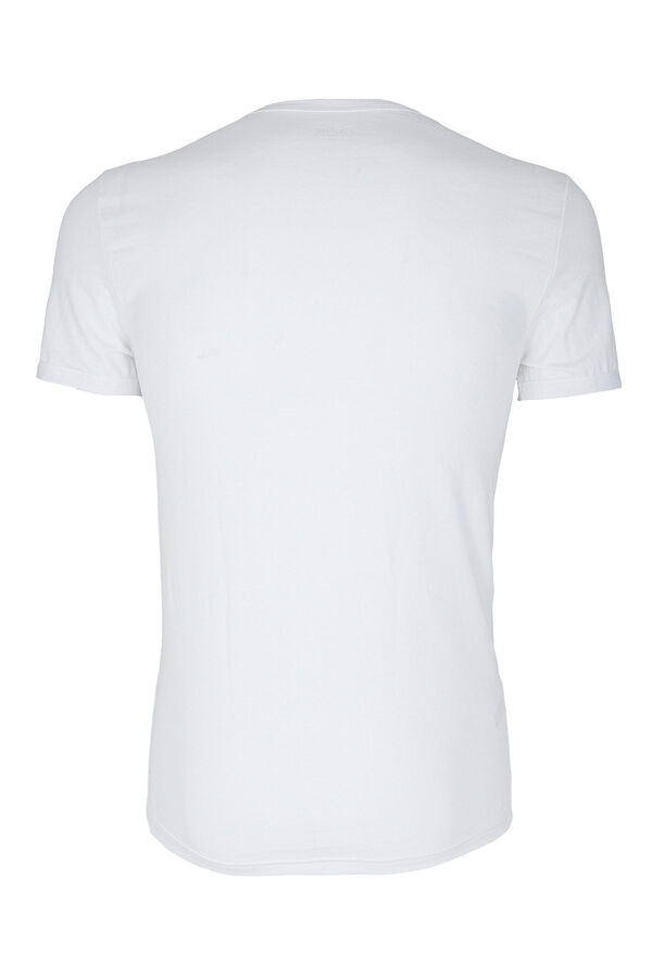 Womensecret Men's short sleeve thermal T-shirt with a round neck blanc