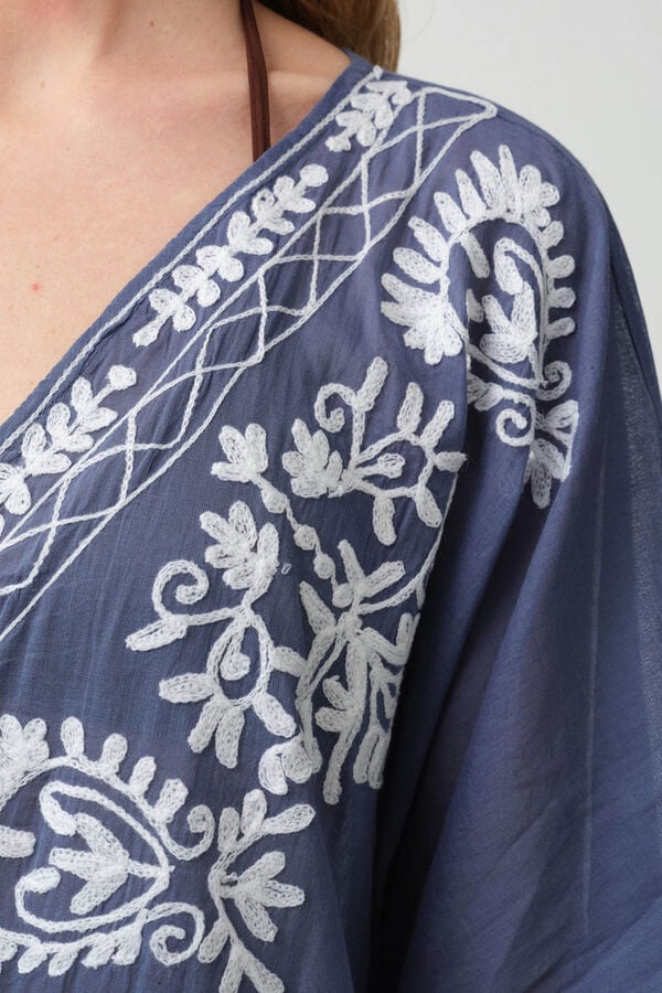 Womensecret Túnica algodón detalle bordado blue