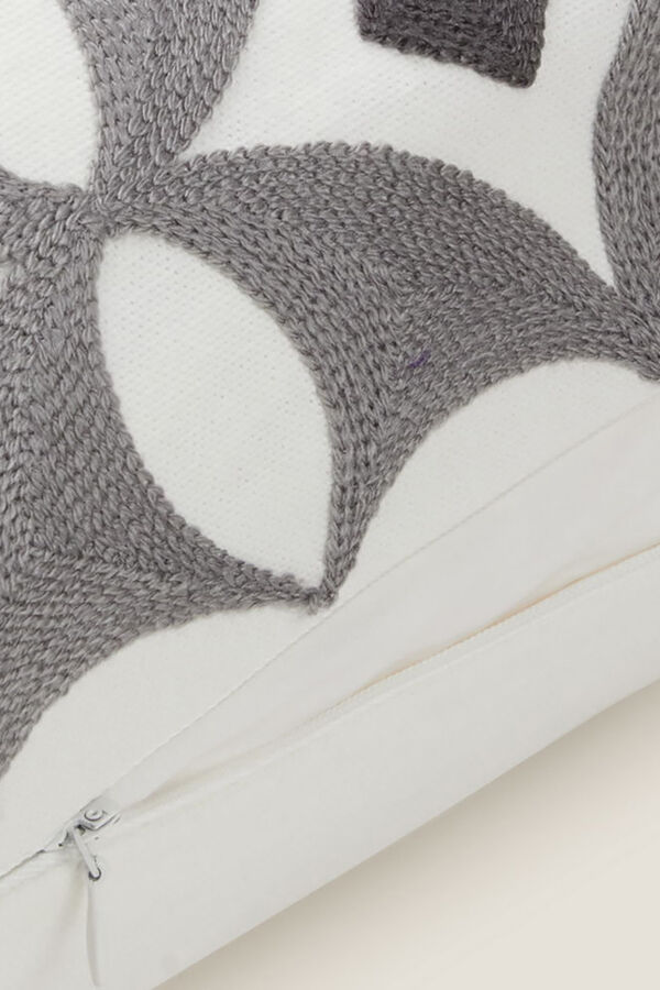 Textura Capa de almofada bordada cinzento