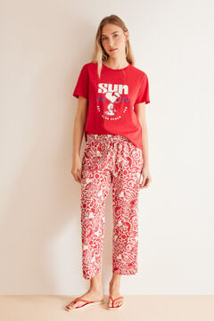 Womensecret Shell 100% cotton Capri trousers printed