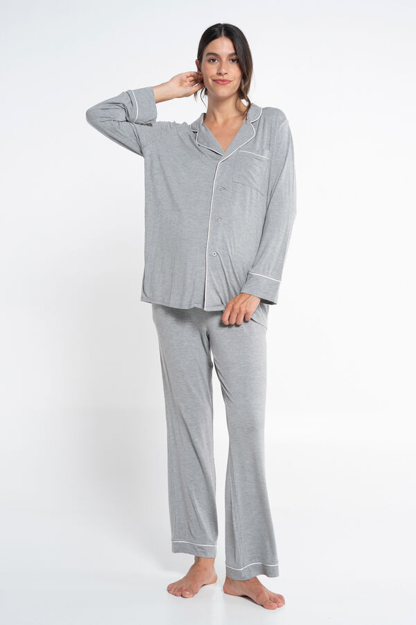 Ohma! Long Sleeve Shirt Pajamas grey