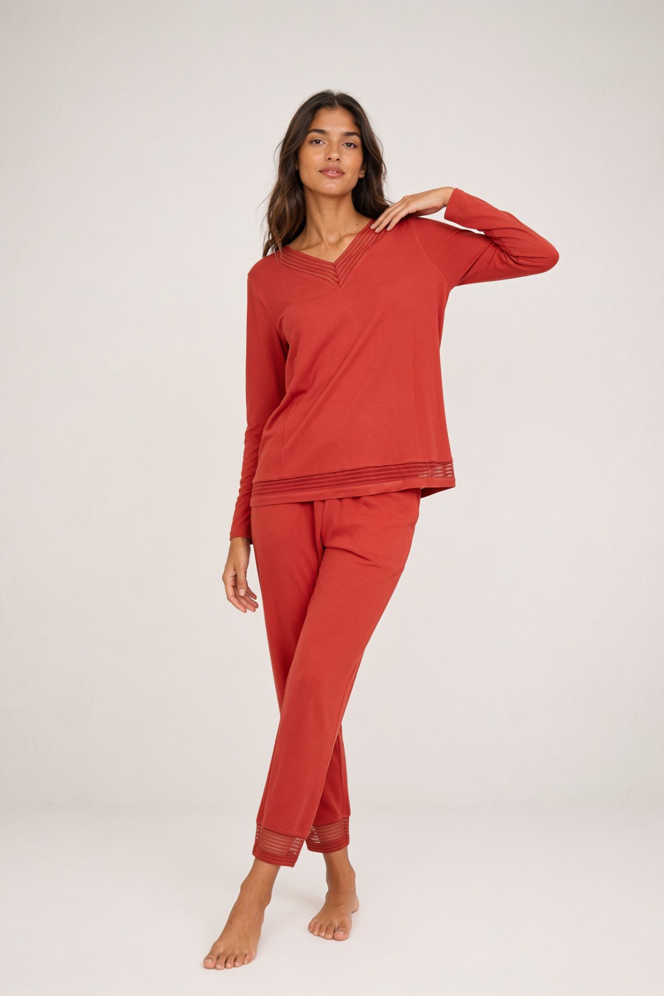 Gisela Long pyjamas with webbing detail