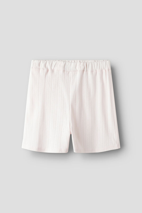 Lmtd Short de punto calado cinturilla el&aacute;stica rosa