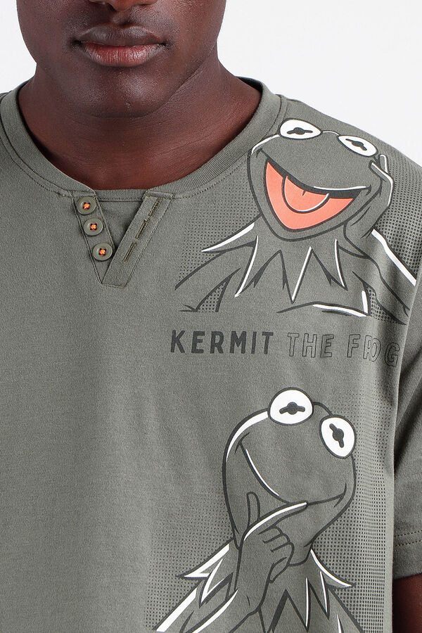 Womensecret DISNEY Crazy Kermit short-sleeved pyjamas for men Kaki