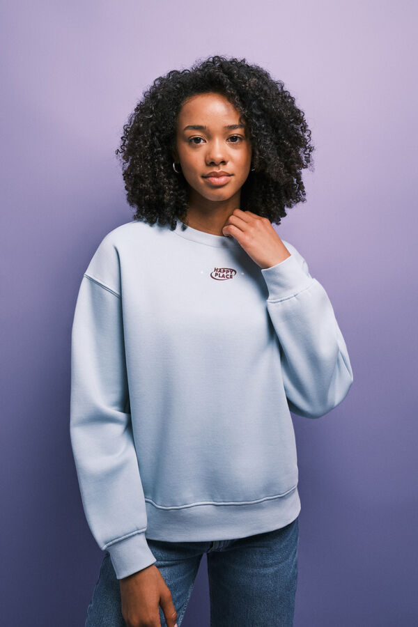 HI&BYE Green fleece logo sweatshirt green