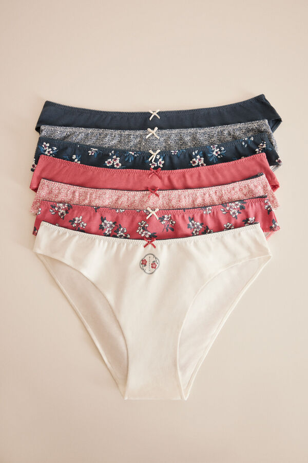 Womensecret 7-pack floral cotton panties pink