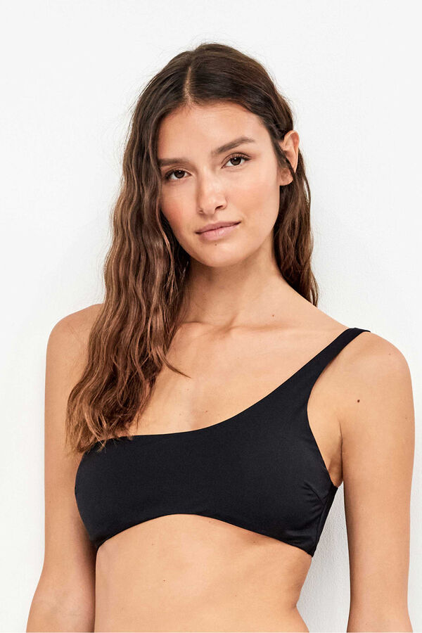 Gisela Top bikini asim&eacute;trico negro