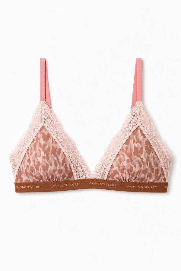 Women'secret Animal print triangle bra NATURAL printed