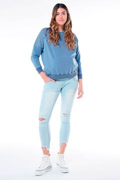 Womensecret Sweatshirt Maternity Reißverschluss Bio-Baumwolle Blau