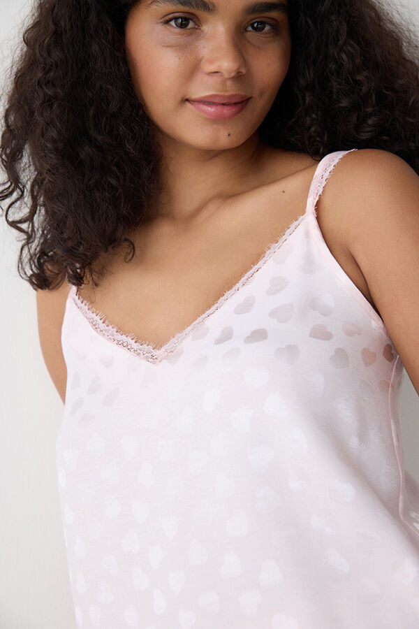 Penti Conjunto de pijama corto satinado rosa rosa