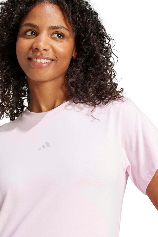 Adidas Camiseta algod&oacute;n logotipo peque&ntilde;o rosa