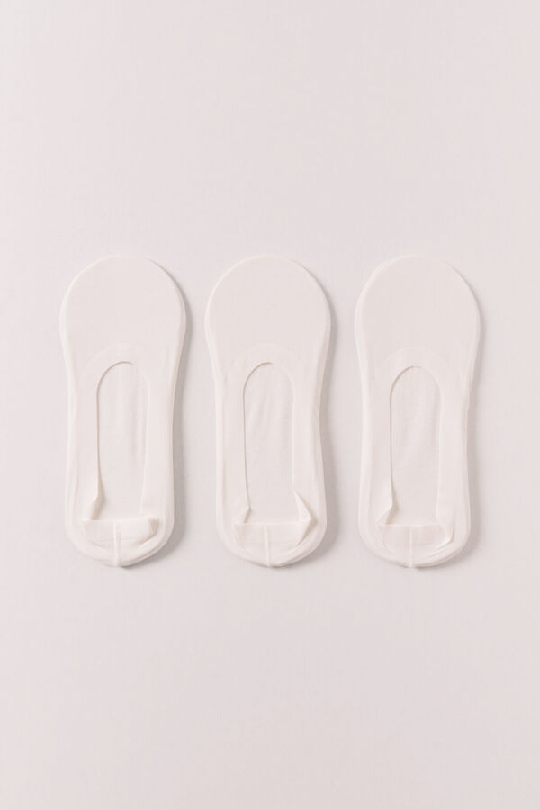 Women'secret Paket od 3 komada nevidljivih čarapa Bela