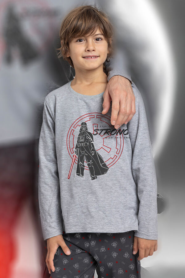 Admas Pijama infantil largo estampado Star Wars gris