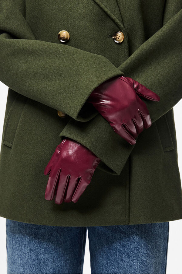 Pieces Guantes Polipiel rojo