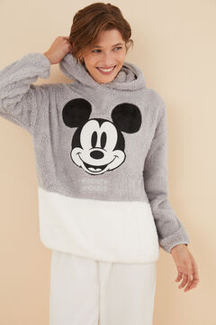 Womensecret Pijama largo pelo esponjoso Mickey Mouse gris