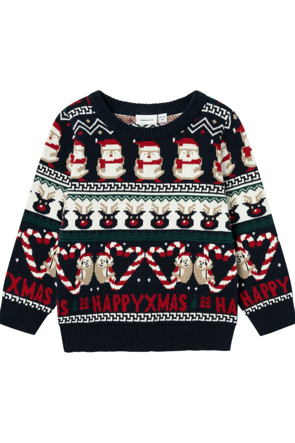 Name it Camisola de malha infantil de Natal azul