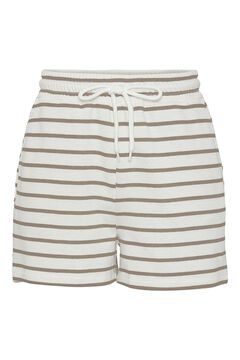 Womensecret Shorts aus Plüsch mit Streifen, Gummibund und Kordelzug. Weiß