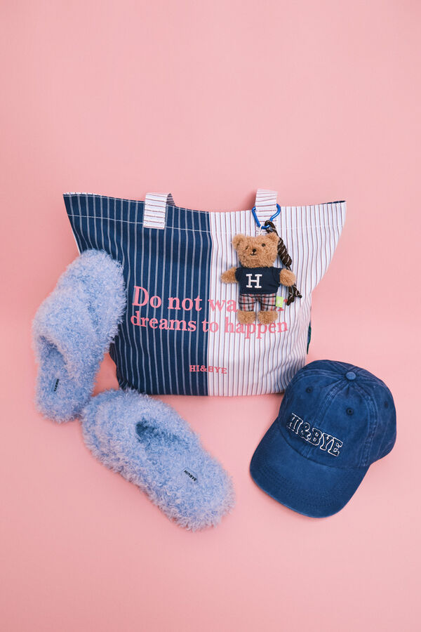 HI&BYE Blue striped tote bag blue