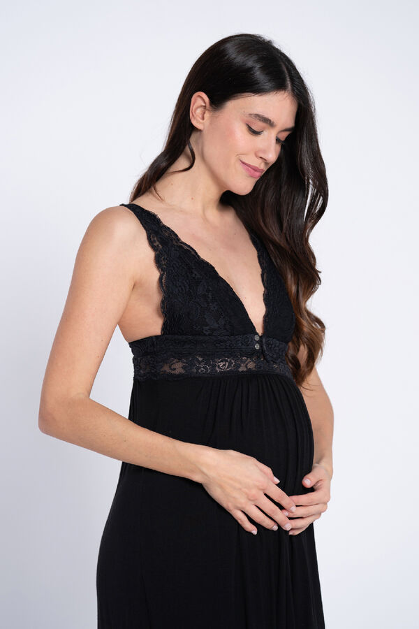 Ohma! Lace nightgown black