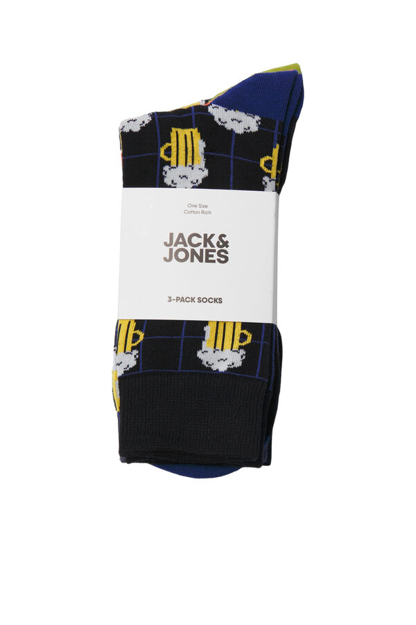 Jack & Jones Pack 3 calcetines con dibujos azul