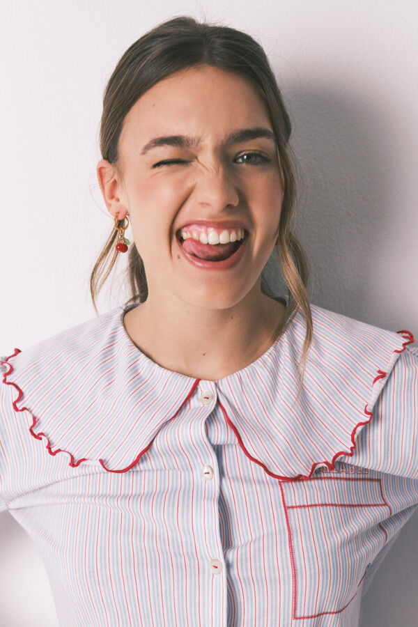 Women'secret Cotton long Peter Pan collar pyjamas blue