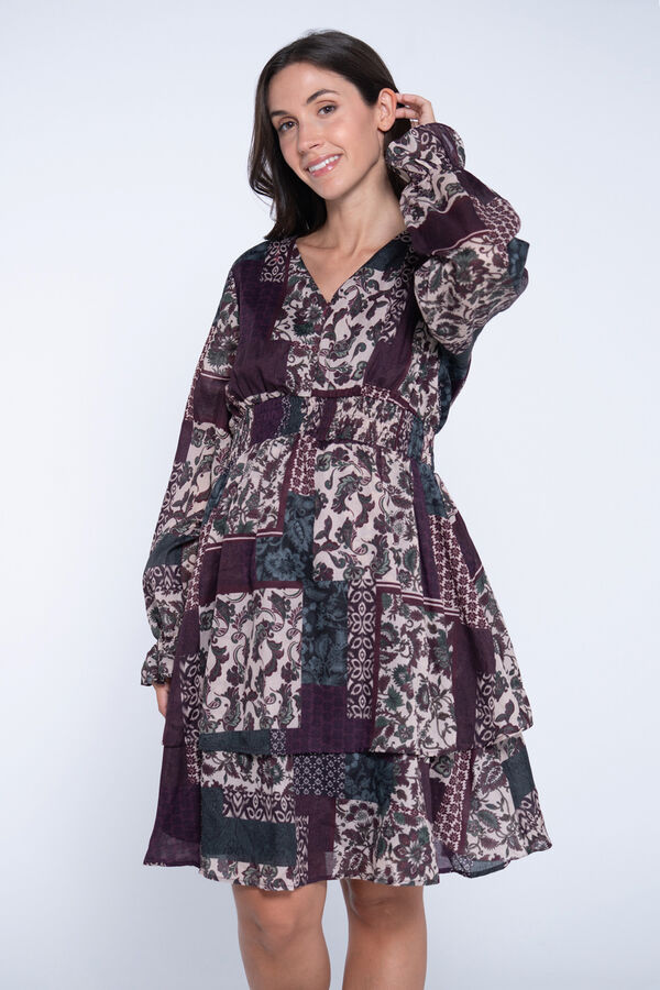 Ohma! Printed maternity dress red