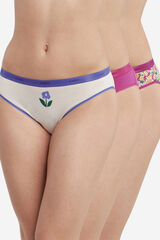 DIM Pack de 3 bragas de algod&oacute;n el&aacute;stico estampadas printed