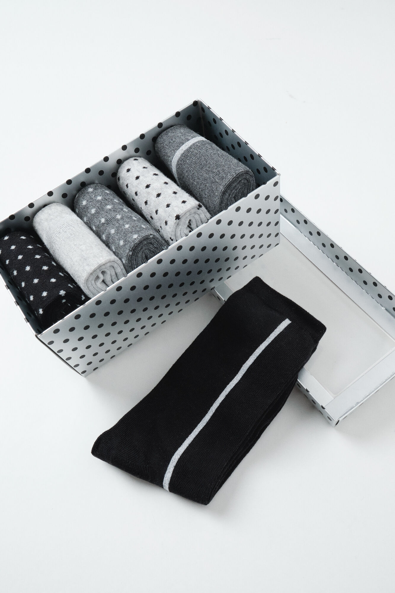Women'secret Pack 6 polka-dots and lurex print socks