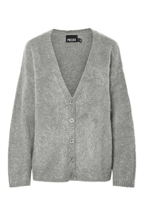 Pieces C&aacute;rdigan B&aacute;sico Oversize gris
