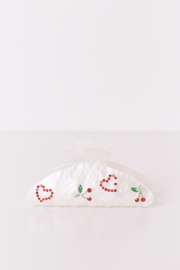 Women'secret Pince &agrave; cheveux marbr&eacute;e brillante blanche blanc