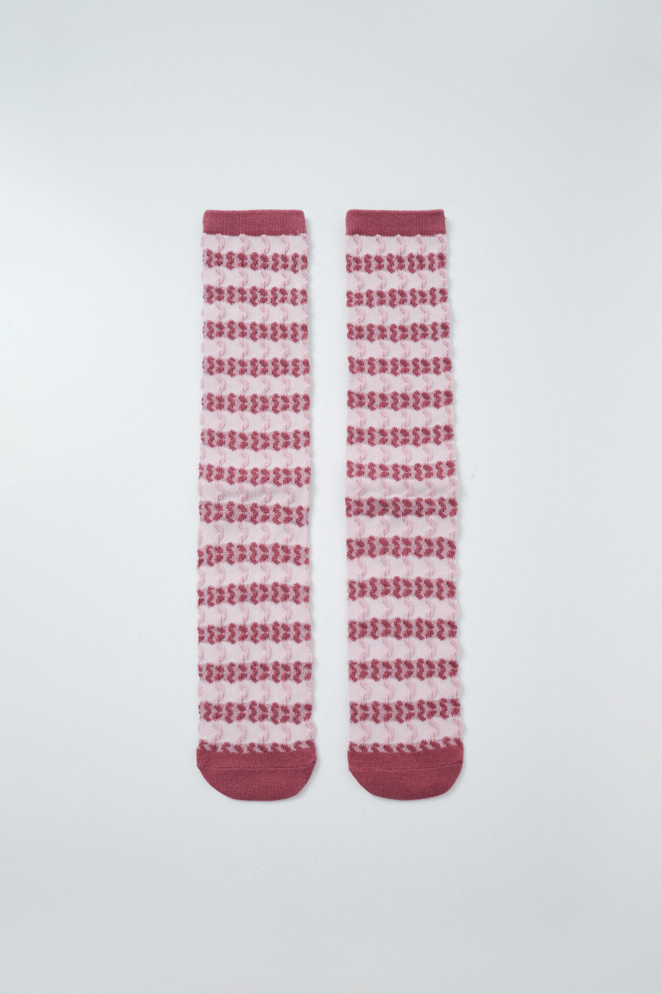 Women'secret Burgundy striped texture long socks