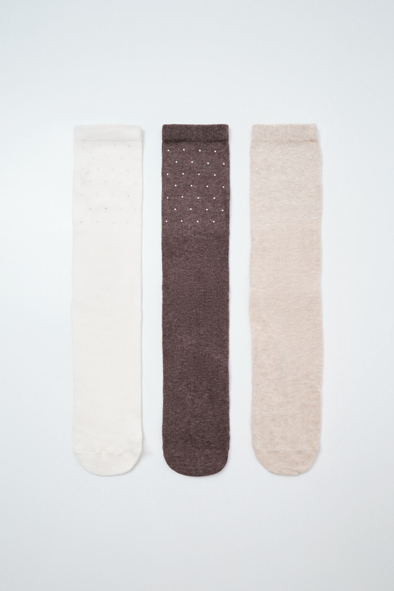 Women'secret Brown lurex 3-pack long socks