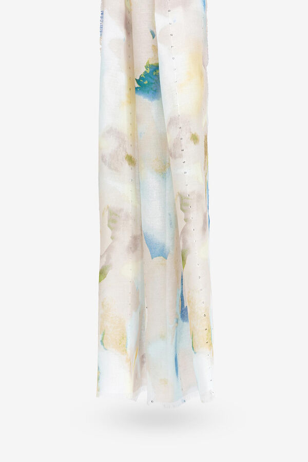 Vilanova Pa&ntilde;uelo con Estampado Floral Brillante blanco