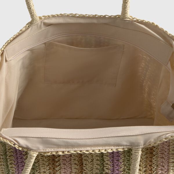 Textura Strandtasche in Bast-Optik mit Print