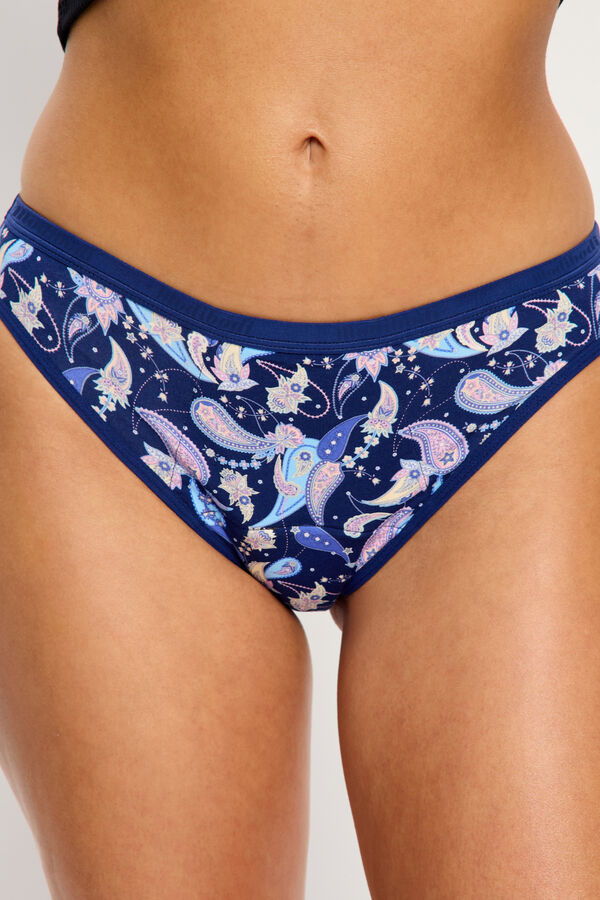 Modibodi Braga Menstrual Bamb&uacute; Flujo S&uacute;per Navy estampado