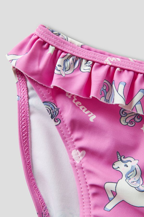 Name it Cueca de biqu&iacute;ni de unic&oacute;rnio para menina rosa
