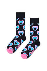 Happy Socks Unisex-Herz-in-Herz-Socken Schwarz