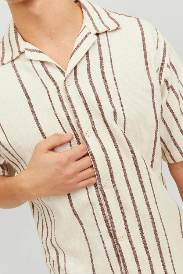 Jack & Jones Camisa de manga curta riscas cru
