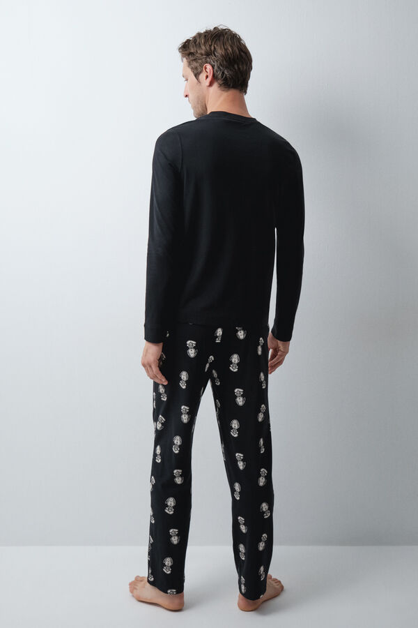 Women'secret Pyjama long en coton Snoopy Halloween noir