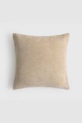 Textura Ribbed velvet cushion case brown