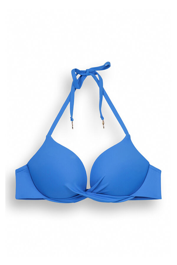 Womensecret Szuper push-up kék bikinifelső kék