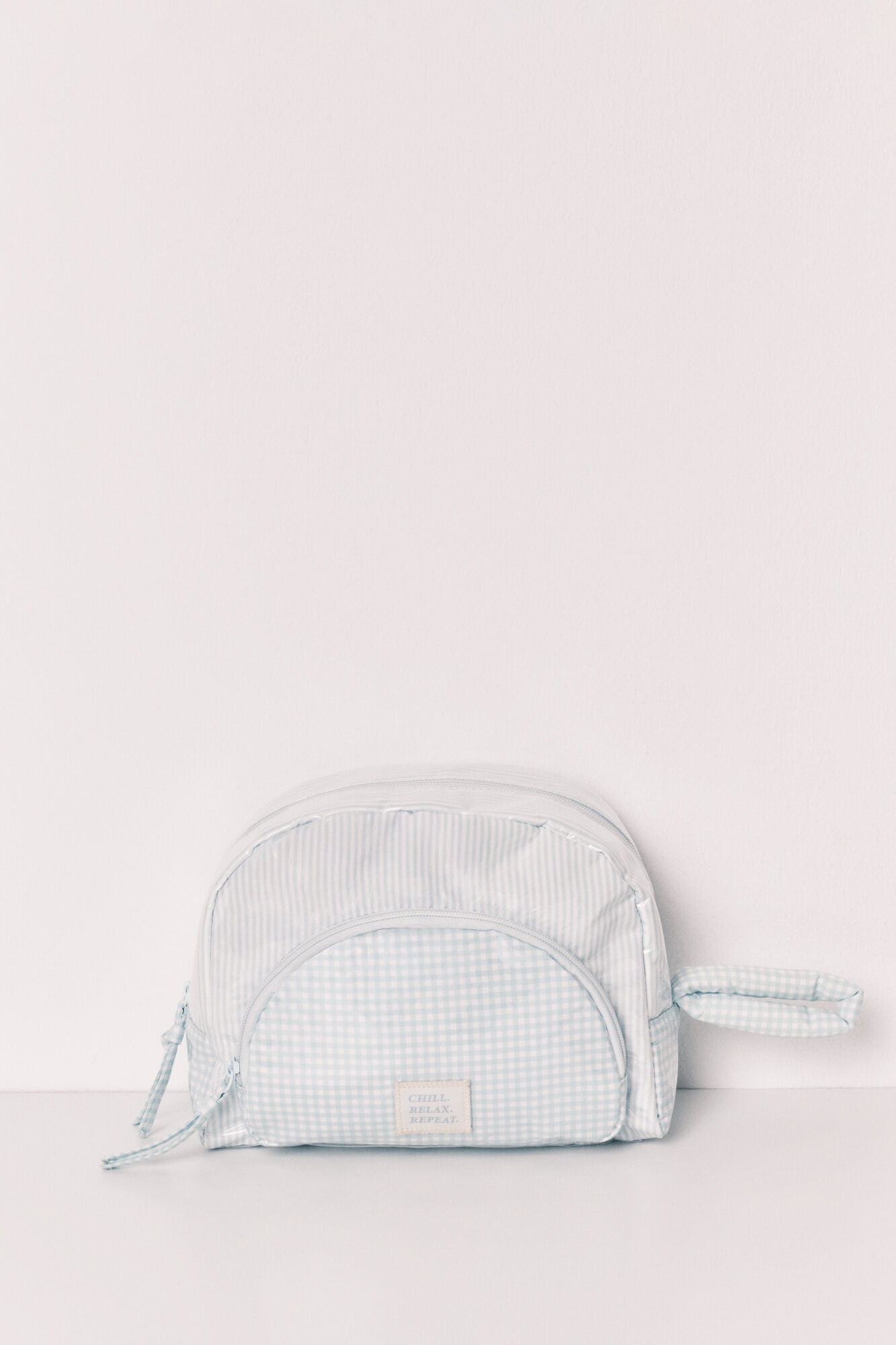 Women'secret Green quilted plaid and striped vanity case