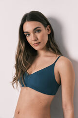 Women'secret Top triangular liso clean cut azul verde