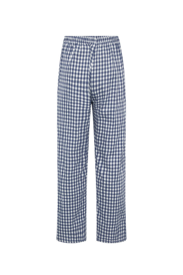 Womensecret Calças pijama compridas xadrez azul