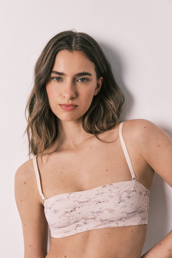 Women'secret Snake print seamless bandeau bra white