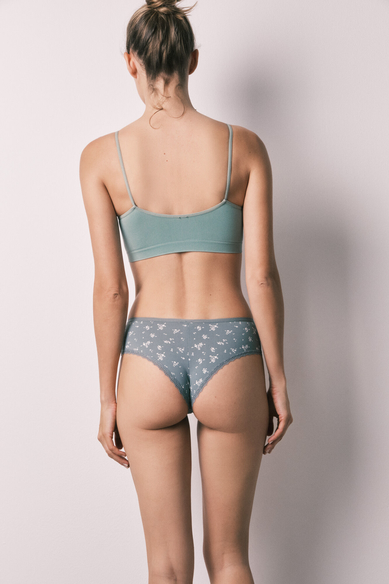 Women'secret Braga ancha brasile&ntilde;a estampado flores verde