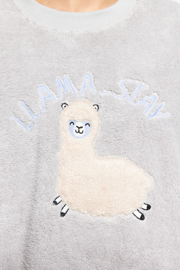 Trendyol Conjunto pijama polar cuadros gris gris