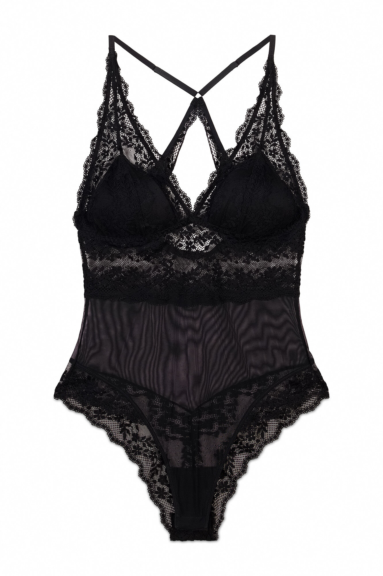 Body triangular mesh y encaje negro Women'secret - foto 3