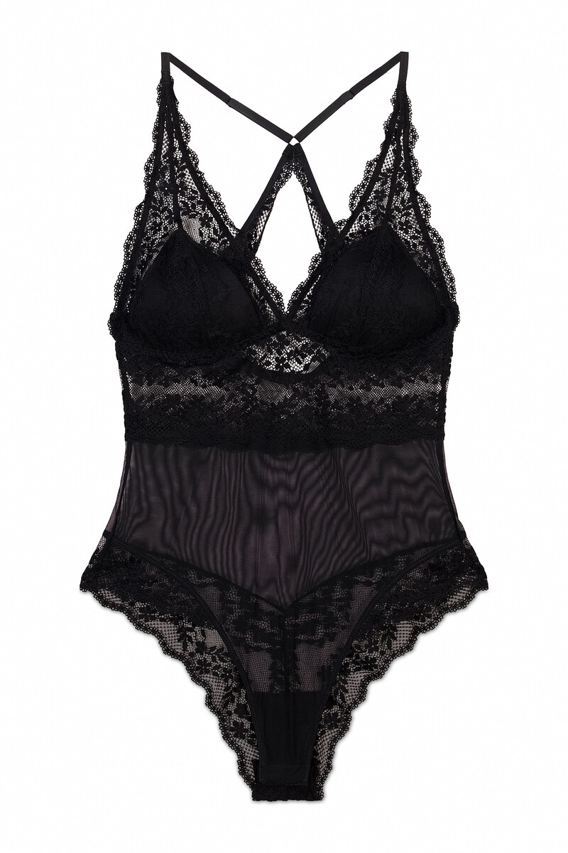 Body triangular mesh y encaje negro Women'secret - foto 3
