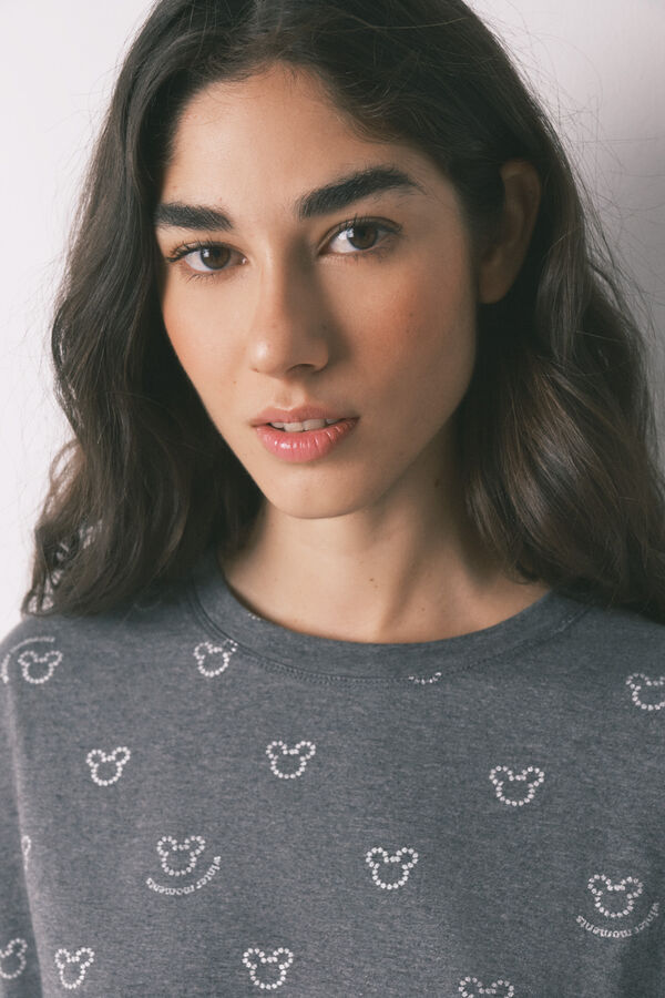 Women'secret Long pyjamas 100% cotton grey Mickey logo grey